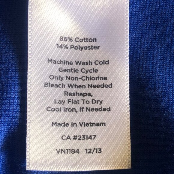 Talbot’s Midi Dress Royal Blue & Black Geo Design Contrasting Trim Sz Medium - Picture 16 of 16